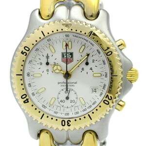 TAG HEUER Sel Chronograph Gold Plated Steel Mens Watch S35.006 Polished